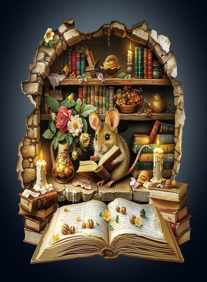 WOODBESTS Wooden Puzzles for Adults, Scholar Mouse Wooden Jigsaw Puzzle for Adults, Unique Animal Shape Wood Puzzles Adult, Xmas & Birthday Gifts for Puzzles Lovers (280 pcs, L, 13.4 * 13.0in) - Image 1